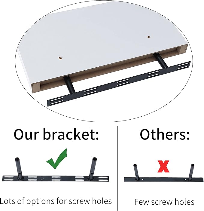 WELLAND Set of 2 Floating Shelves Wall Mounted Shelf, for Home Decor with 8" Deep (White, 15 inch)