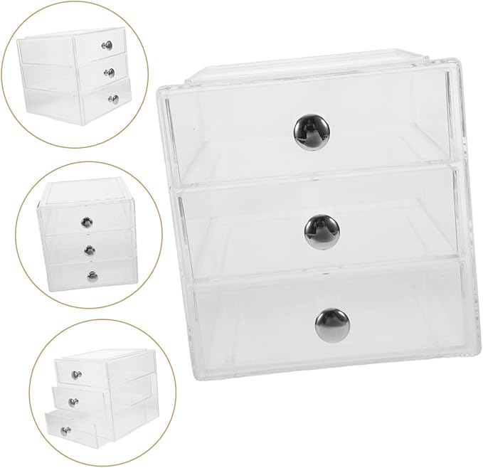 Clear Drawer Organizer for Makeup Jewelry Office Supplies Multi-use Storage for Neat and Efficient Organization