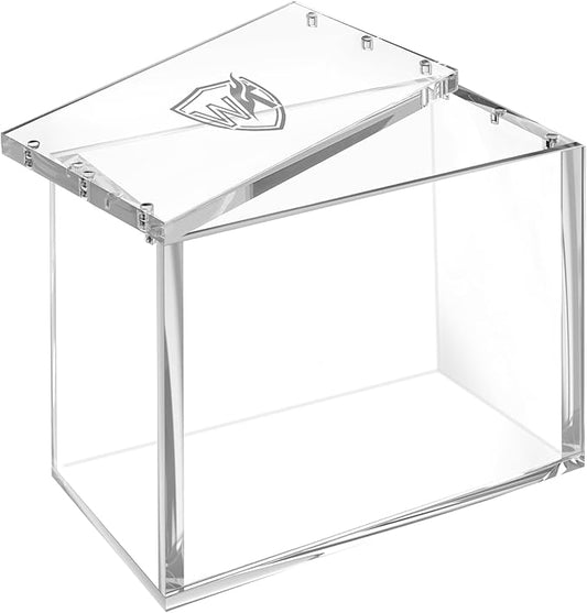 PKMN Booster Box Case, 8mm Ultra Thick Acrylic Protector with Magnetic Lid, Stackable Clear Display Box for Trading Card Collection