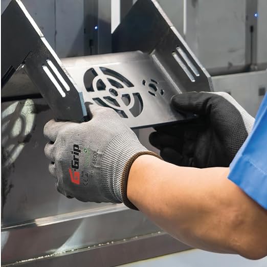 Liberty F4600 G-Grip Micro-Foam Nitrile Palm Coated Seamless Gloves with 15-Gauge Nylon Shell — Ideal for Automotive, Manufacturing, General Purpose — Gray/Black, X-Small (Pack of 12)