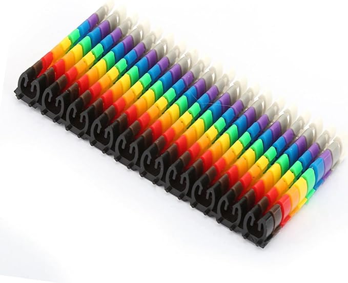 Clip-on String Wire Marking Boxed Plastic Digital Number Wire Label Tube Set Colorful Cable Marker (100PCS KCM-2.5MM)