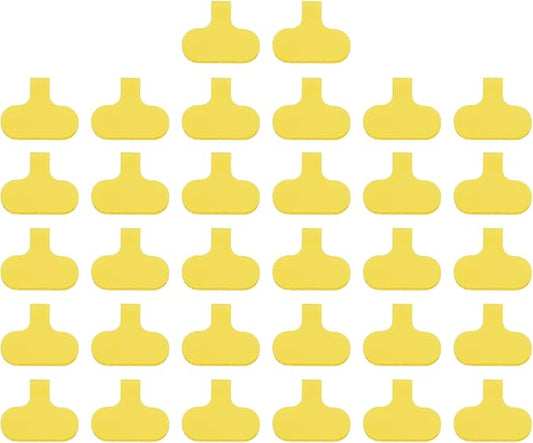 PATIKIL 2.4 x 1.5 Inch Cable Labels, 32 Pcs Electronic Cable Identification Tags Nylon Write on Wire Labels Oval Cord Tags Labeling for Electronics Management Organization, Yellow