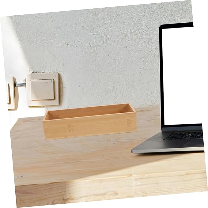 Cabilock 3pcs Organizer Stylish Natural Wood Storage Trays for Kitchen Bathroom Office Desk Minimalist Design for Clutter Spaces