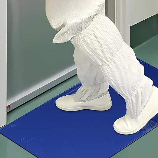 Sticky Mat Tacky Adhesive Pads 300 Sheets, 30 Sheets/Pack, 18'' x 24''/ 45 x 60 cm, Thickened Cleaning Mats for Shoes, Construction, Cleanroom, Laboratories, Hospitals, Dogs, Pets, Home- Blue