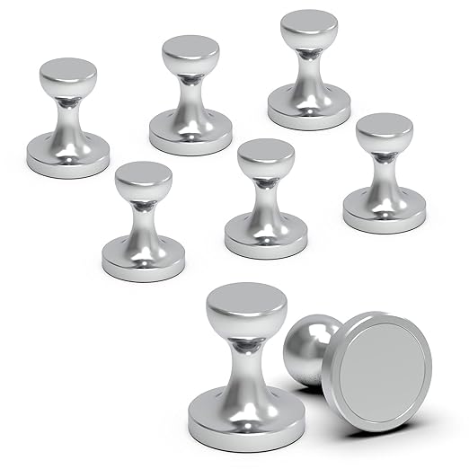 Coat Magnetic Hooks Heavy Duty Magnet Hanger, Magnet Hooks with Rare Earth Neodymium for Home, Office, Bags, Workplace or Traveling. Pack of 8(D36 Sliver-8)