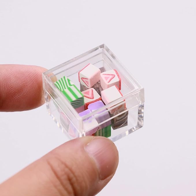 KissYou Small Clear Box Acrylic Candy Boxes with Lids Plastic Square Cube Jewelry Storage Contanier Easter Decorative Boxes