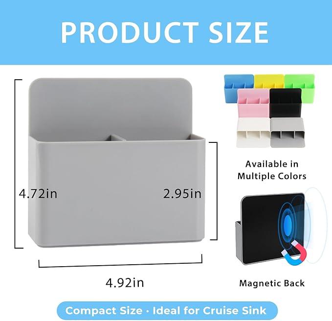 Magnetic Toothbrush Holder for Cruise Ship Cabin – Wall-Mounted Cruise Bathroom Organizer with 2 Removable Dividers & Towel, Cruise Essentials 2025 & Cruise Must Haves for Alaska & Caribbean Cruises