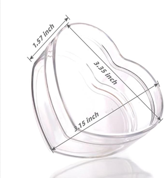 KissYou Acrylic Box Easter Party Favor Clear Heart Box with Lid Small Bridesmaid Proposal Ring Holder Heart-shaped Candy Jewelry Storage Display Boxes