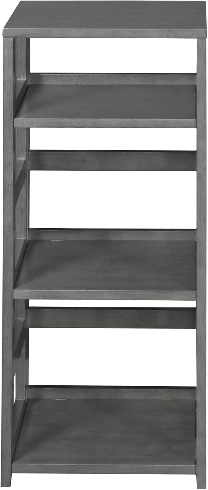 Niche Regency Flip Flop 34 Inch Folding 3-Shelf Square Bookcase, No Tools Assembly, Sturdy Solid Wood, Easy Setup, Space-Saving Bookshelf for Home, Office, Dorm, Living Room, Bedroom, Grey Finish
