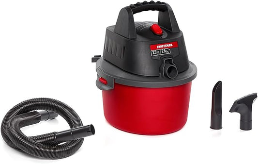 CRAFTSMAN CMXEVBE17250 2.5 Gallon 2.5 Peak HP Wet Dry Vac, Portable Shop Vacuum Wet and Dry with Filter Bag, Hose and Attachments for Cleaning in the Home
