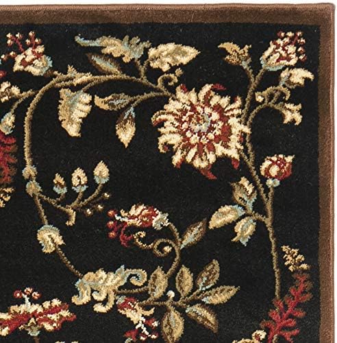 SAFAVIEH Lyndhurst Collection Runner Rug - 2'3" x 12', Black & Multi, Traditional Floral Design, Non-Shedding & Easy Care, Ideal for High Traffic Areas in Living Room, Bedroom (LNH552-9091)