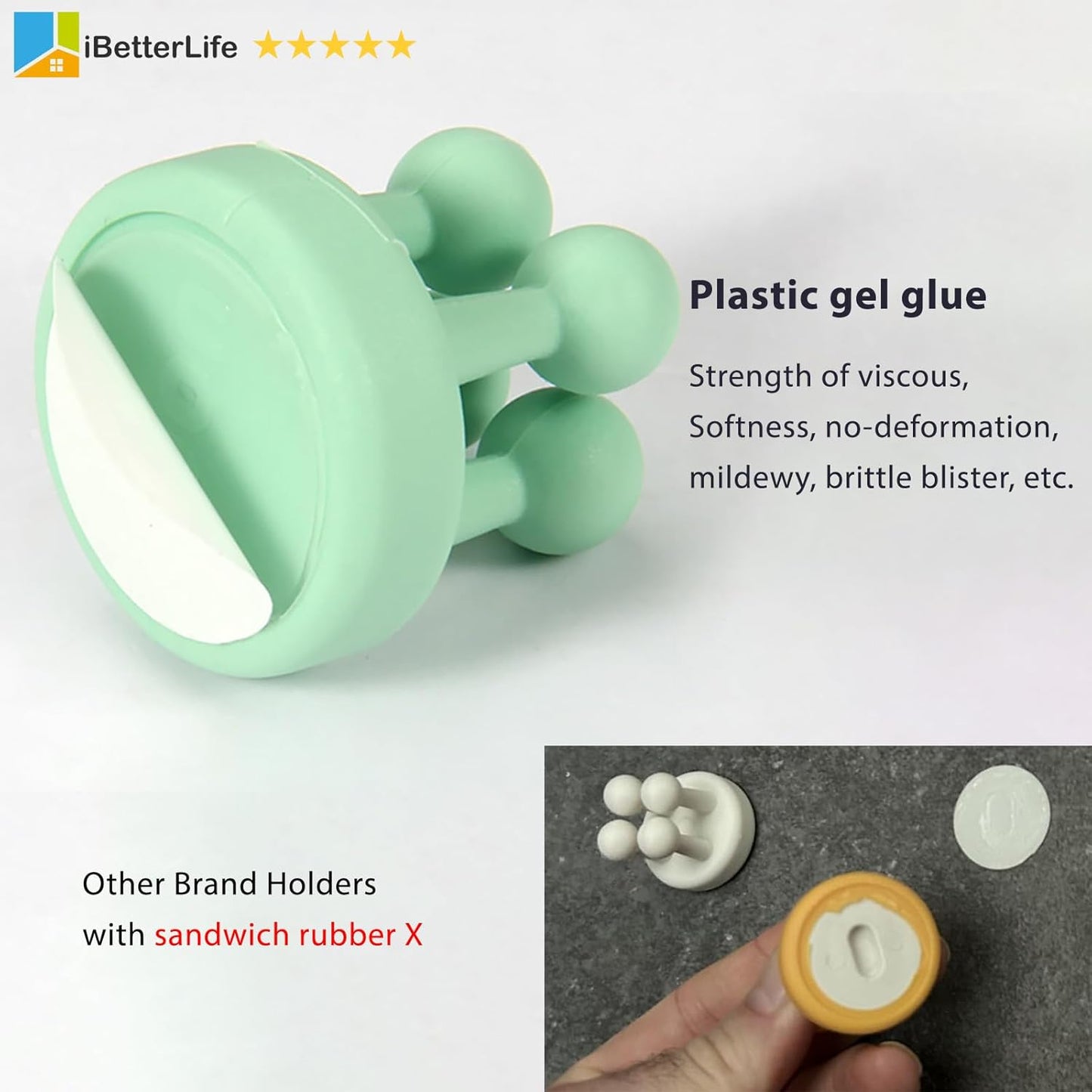 Silicone Toothbrush Holders for Bathrooms, 6Pcs — Razor Holder for Shower, Wall Mounted Self Adhesive Multifunctional Hook for Kids, Kitchen, Living Room & Office