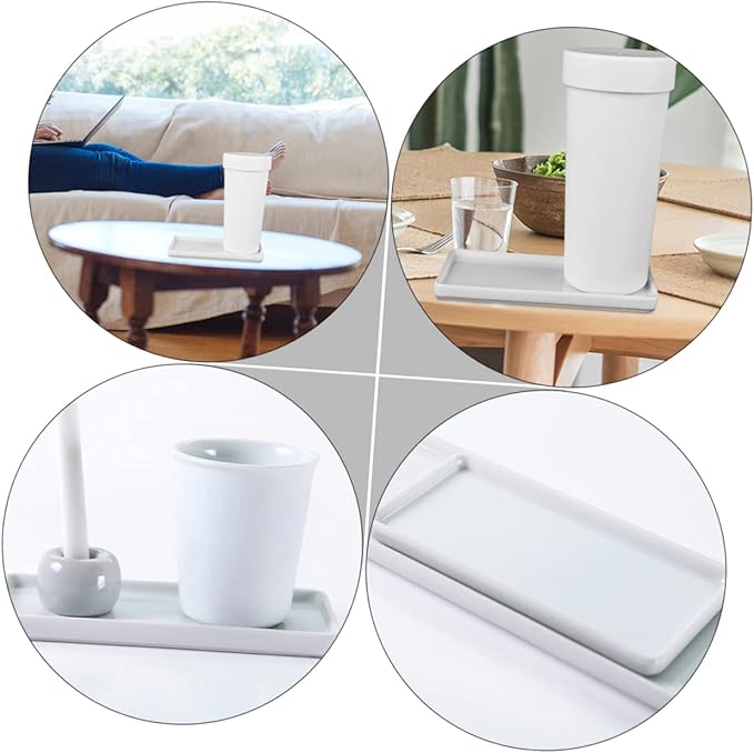 Zerodeko 3Pcs Ceramic Storage Tray Rectangle Household Accessory for Bathroom Counter Stylish Sundries Organizer with Nordic Design and