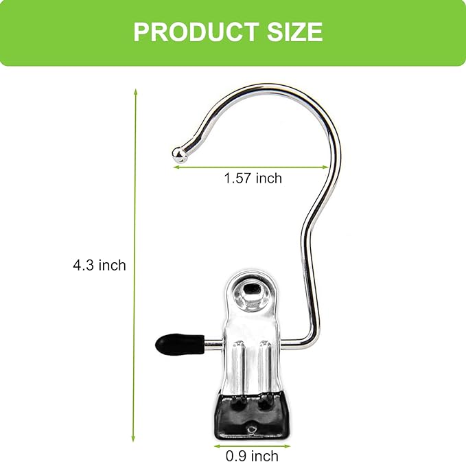 Boot Hangers Clips, 16 Pack Laundry Hooks Hanging Clips Clothes Pins Closet Hanger Organizer Clamps Socks Towel Clips Heavy Duty Clothespins Bulk Hanger Clips for Closet Travel Pants Socks Handbags