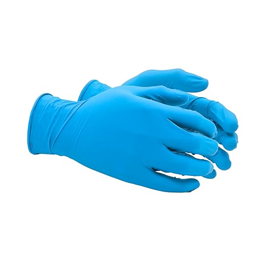 SHOWA 7500PF Sustainable EBT Latex-Free, Powder-Free, Nitrile Disposable Single Use Safety Gloves, 4 Mil, 9.5" Length, Medium (1 Box/100 Gloves)