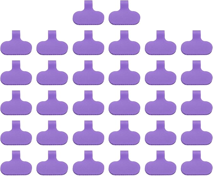 PATIKIL 2.4 x 1.5 Inch Cable Labels, 32 Pcs Electronic Cable Identification Tags Nylon Write on Wire Labels Oval Cord Tags Labeling for Electronics Management Organization, Purple