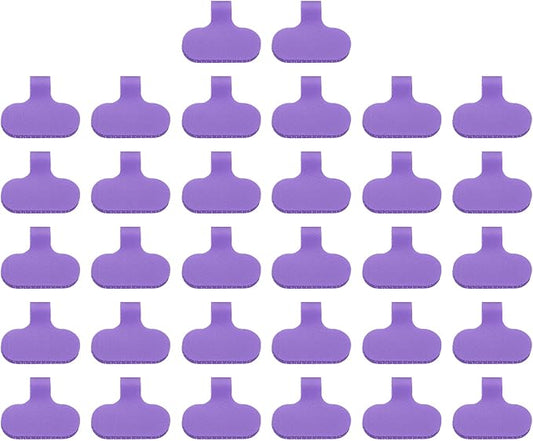 PATIKIL 2.4 x 1.5 Inch Cable Labels, 32 Pcs Electronic Cable Identification Tags Nylon Write on Wire Labels Oval Cord Tags Labeling for Electronics Management Organization, Purple