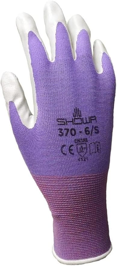 12 Pack Showa Atlas NT370 Atlas Nitrile Garden Gloves - Sizes XS, S and Large (Assorted Colors)