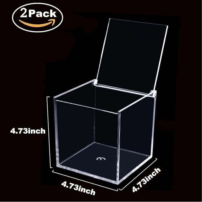KissYou Acrylic Box 2 Packs Coffee Pod Holder Organizers Storage Contanier Clear Box for Easter Transparent Case Square Container