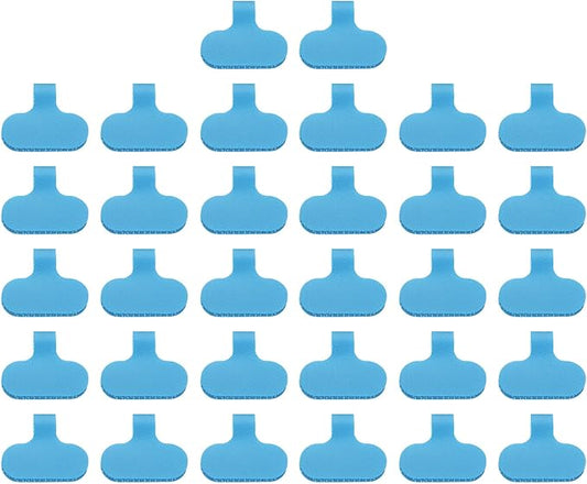 PATIKIL 2.4 x 1.5 Inch Cable Labels, 32 Pcs Electronic Cable Identification Tags Nylon Write on Wire Labels Oval Cord Tags Labeling for Electronics Management Organization, Sky Blue