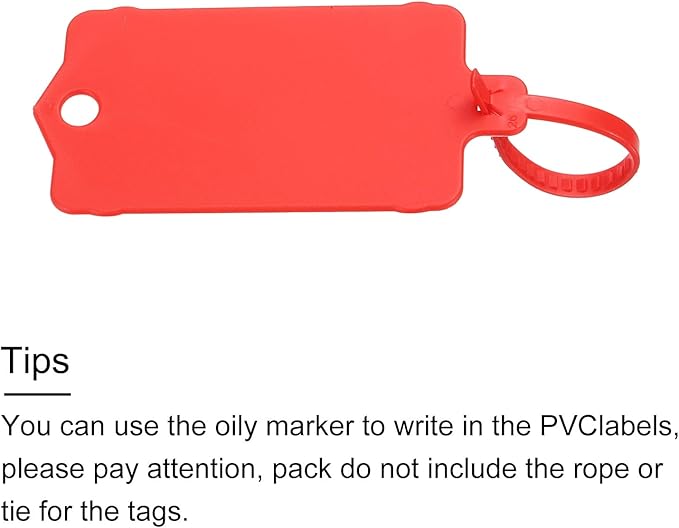 MECCANIXITY Plastic Tags, 1.5x2.5 Inch Red, 25 Packs - Product Identification, Shipping, Material Labels - Indoor/Outdoor Use