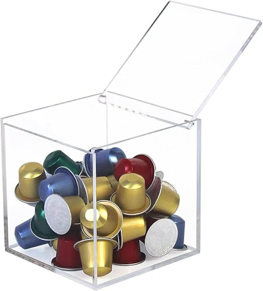Large Acrylic Box Clear Jewelry Box with Hinged Lid, Transparent Keepsake Box for Storage Wedding Card, Trinkets, Photo and More, Cute Acrylic Box for Christmas