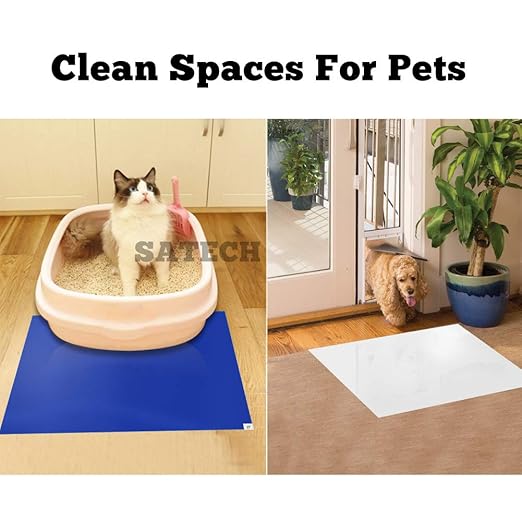 SATECH Sticky/Tacky/Adhesive Mat 26" x 45" Blue (Case of 4 Mats,30 Sheets Each) for Cleanroom Laboratory Hospital Construction Pets