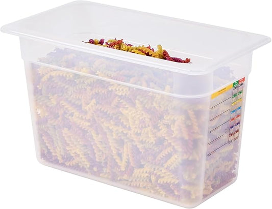 Restaurantware Food Storage Container 10 Pack of 12.7 x 6.8 x 7.8 Inches Plastic Stackable Storage Box White Reusable Label Container Dishwasher Safe For Restaurants And Kitchens