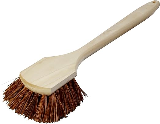 SPARTA 4549300 Flo-Pac Plastic Grout Brush, Scrub Brush, Cleaning Brush With Stiff Palmyra Bristles For Cleaning, 20 Inches, Tan