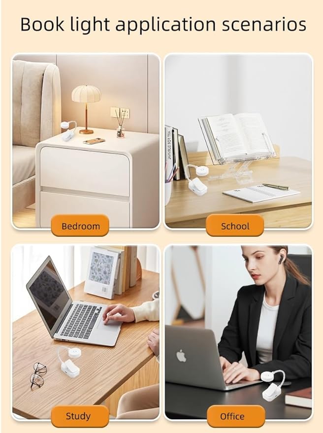 8 Pack Rechargeable Small Book Lights Bulk for Reading at Night,3 Color,Adjustable Brightness,Clip on to Book Lights for Reading in Bed ，Great Gifts for Kids，Book Lovers，Readers