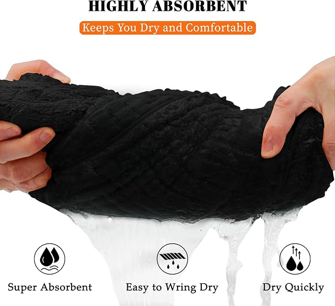 Bath Towels Set of 4 Extra Large 35 x 70 Inches,Luxury Thick High Absorbent and Quick Dry Bath Sheet,Ultra Soft Microfiber,Bathroom,Beach,Yoga,Sport,SPA,Fitness (Black)