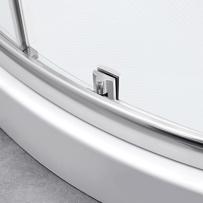 OVE Decors Breeze 36 in. Corner Shower Clear Sliding Door with Walls and Base in Satin Nickel Finish