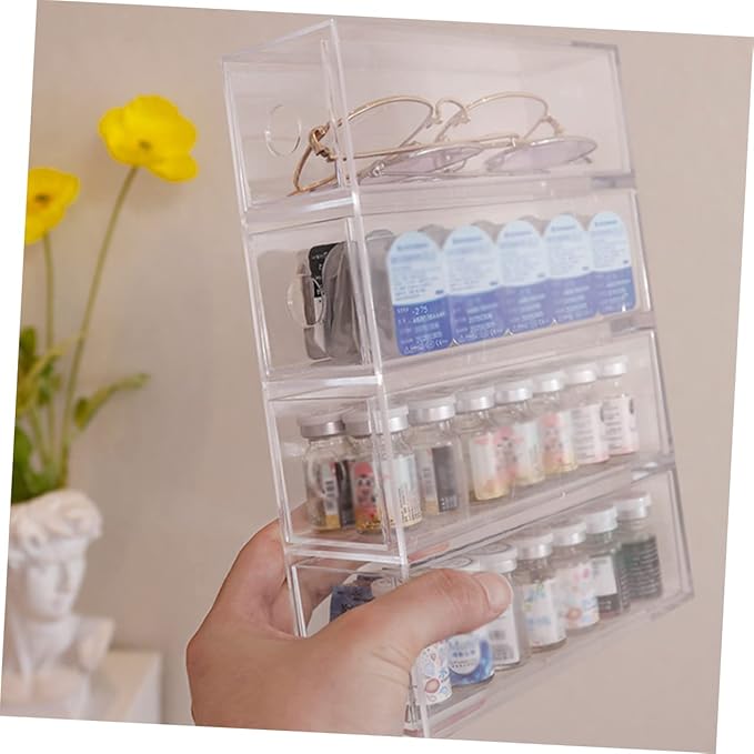 Acrylic Makeup Organizer Multi-compartment Storage Dresser Vanity Hair Accessory Home Storage