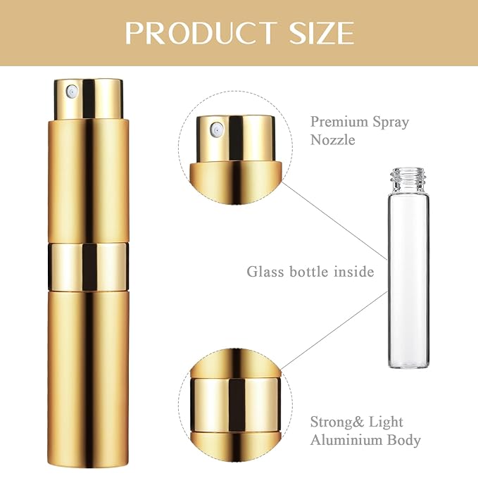 Tessco for you 35 Pieces 8ml Travel Refillable Perfume Bottles Mini Cologne Perfume Spray Bottle Empty Pocket for Travel and Outgoing Pocket Cologne Sprayer