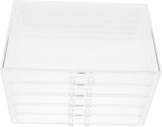 Cabilock Five Drawer Storage Box for Makeup Jewelry Organizer Acrylic Countertop Minimalist