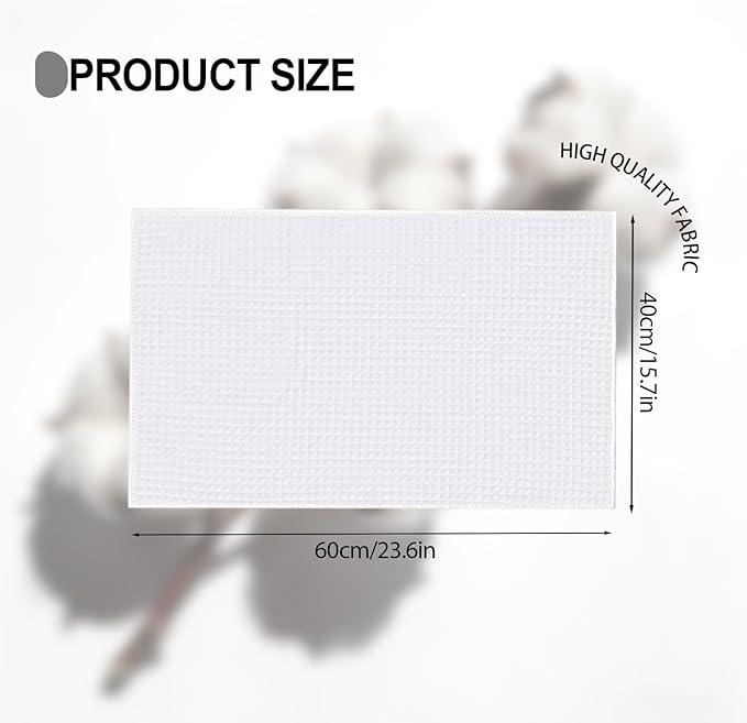 stonechic 40 Pack Sublimation Towels 16x24 Inch Waffle Weave Kitchen Towels Blanks Microfiber Dish Drying Towel for Heat Transfer, White