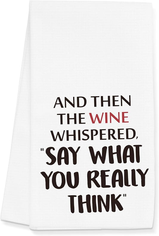 Funny Wine Lovers Kitchen Towels Gifts, Wine Lovers Hand Towels Decoration for Bathroom (16x24 inches)