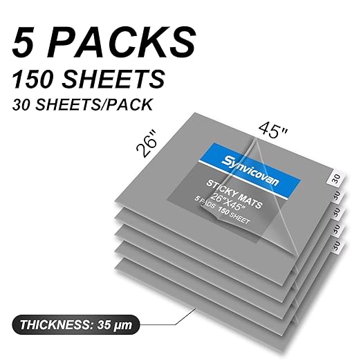 26" x 45" Grey Sticky Mat Tacky Pads Adhesive Floor Mat (5 Packs,150 Sheets,30 Sheets/Pack） for Cleanroom Laboratory Hospital Construction Pets Home Indoor Gymnasium and Workshop