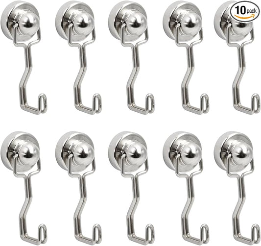 Heavy Duty Magnet Hooks for Cruise Cabin,Perfect Useful Strong Magnetic Ceiling Hooks,Magnetic Hanger for Cabins,Fridge,Grill(Pack of 10)