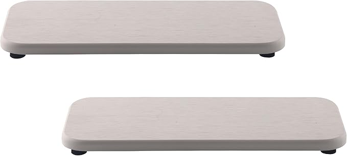 2 Pcs Water Absorbing Stone Trays, Kitchen/Bathroom Sink Soap Dish, Diatomite Tray Used for Hand Soap & Cosmetic Bottles in the Modern Home, 4" W x 9" L, White