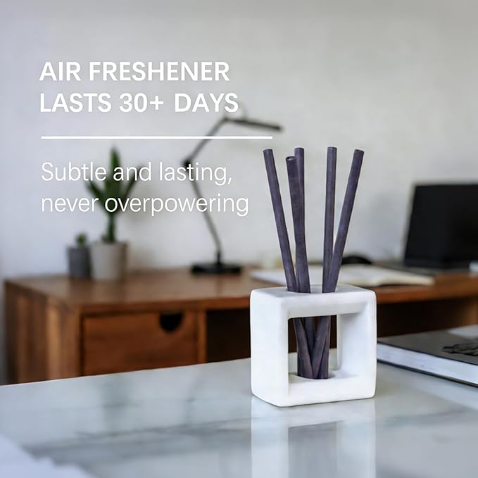 Non-Toxic Air Freshener Stix - Natural Essential Oils Infused, 30 Days Long-Lasting Freshness, 5 Pcs 6" Per Pack for Car Home Office，Ceramic Base not Included (Lavender Tea and Honey)