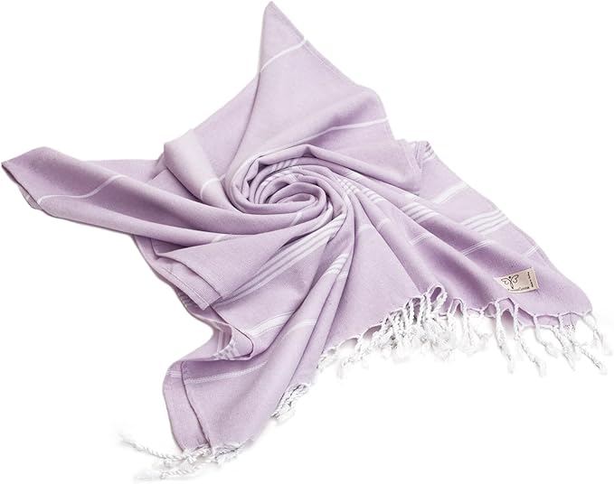 SMYRNA TURKISH COTTON Classical Series Throw Blanket 50x60, Outdoor Blankets, Throws and Blankets for Couch, Sofa, Bed, Chair, Beach Picnic, Travel Boho Turkish Blanket, Lilac