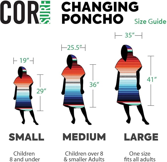 COR Surf Poncho Changing Towel Robe with Hood and Front Pocket for Kids, Doubles Up As Beach Towel and Blanket - Kailua