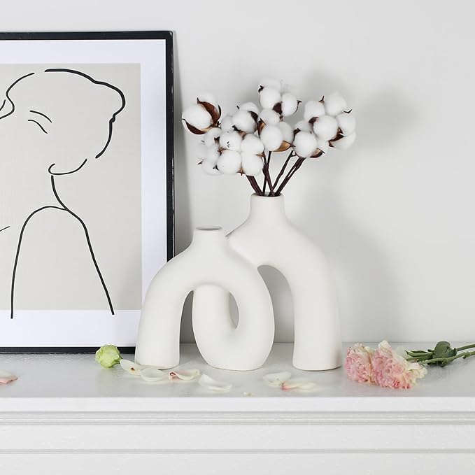 Sculptural Ceramic Vase — Intertwined Figure Design, Minimalist Statement Piece