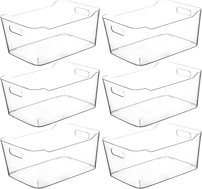 CONTROL KITCHEN Medium Clear Storage Bins | Versatile Plastic Organizers for Kitchen & Home