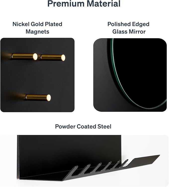 Key Holder Wall Mount and Mail Organizer - Hide Your Mail with a Modern and Minimal Look (Black)