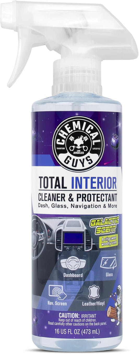 Chemical Guys Total Interior Cleaner & Protectant - (16 oz) All-in-One Car Interior Cleaner for Dash, Seats, Carpet, Glass, Vinyl, Leather, and Plastic - Galactic Scent