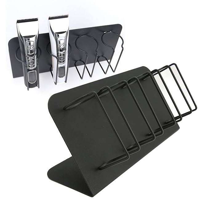 Hair Clipper Holder, Hair Clipper Storage Box, Multipurpose Wall Mounted Stainless Steel Electric Hair Trimmer Cutter Stand for Salon Tools