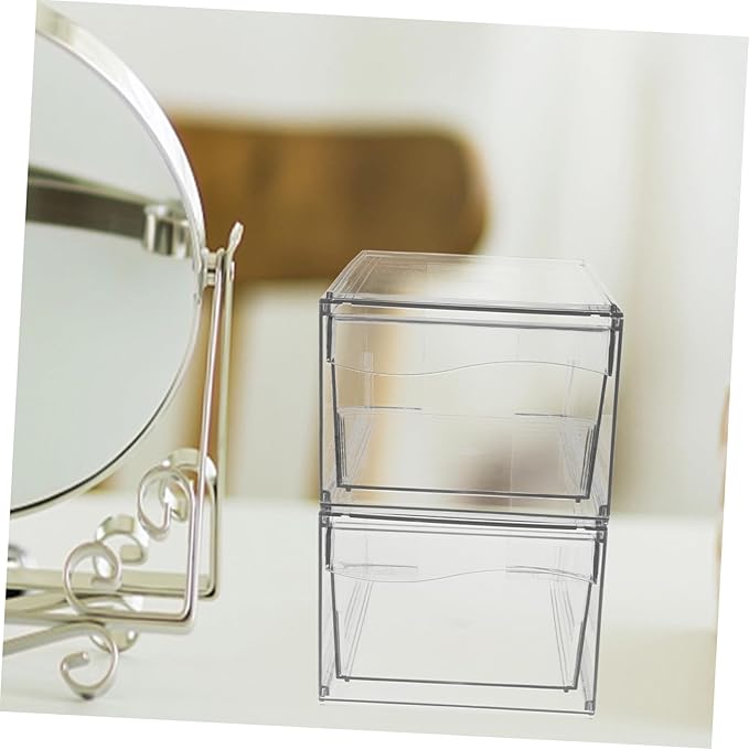 Space-saving Acrylic Cosmetic Box Drawer Makeup Organizer for Bathroom Desk Organizer Storage Bins
