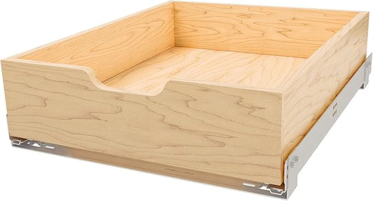 Rev-A-Shelf Standard Pullout Kitchen Cabinet Organizer and Drawer Box with Soft-Close for 21" Base and 17.75" W Cabinet Opening, Wood, 4WDB-18SC-1